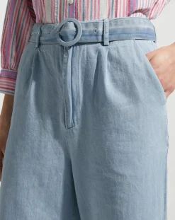 Pantalon large Lucia bleu