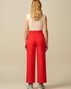 Pantalon large Painted rouge