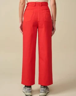 Pantalon large Painted rouge