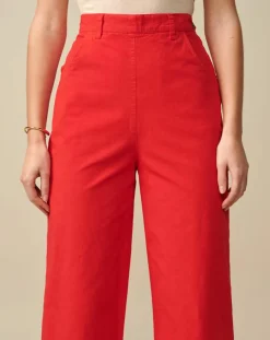 Pantalon large Painted rouge