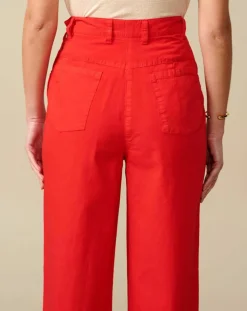 Pantalon large Painted rouge