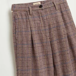 Pantalon large Pringle à carreaux marron