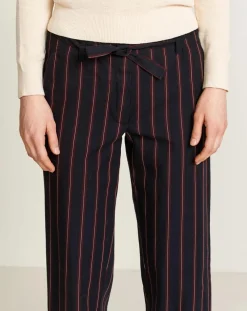 Pantalon Lou en Coton rayé noir