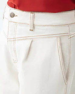 Pantalon Naomi naturel/terracotta