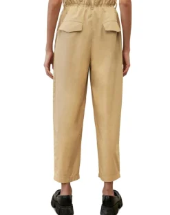 Pantalon paperbag pinces beige