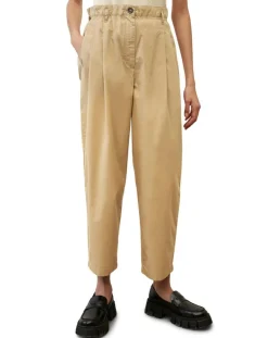 Pantalon paperbag pinces beige