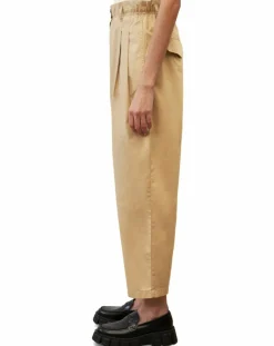 Pantalon paperbag pinces beige