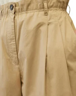 Pantalon paperbag pinces beige