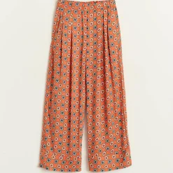 Pantalon Peanut ample à motif orange
