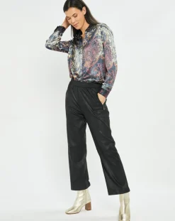 Pantalon peau de pêche Tasha noir
