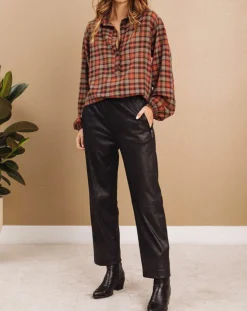 Pantalon peau de pêche Tasha noir