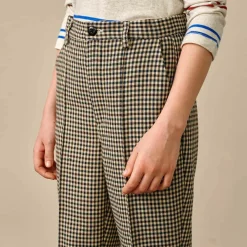 Pantalon Phiby 7/8 ème à carreaux taupe