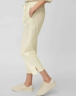Pantalon popeline taille élastique beige