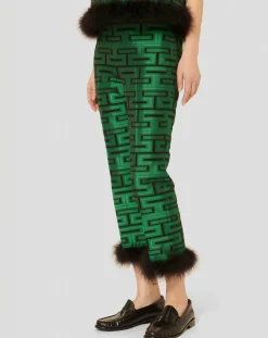 Pantalon Presley imprimé vert