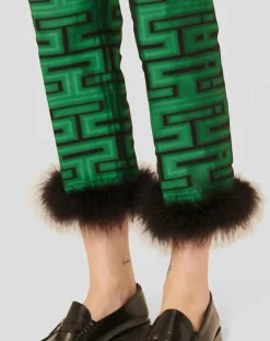 Pantalon Presley imprimé vert