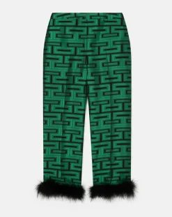 Pantalon Presley imprimé vert