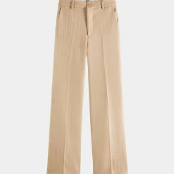 Pantalon Regular Fit en Laine mélangée Edie Text beige