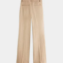 Pantalon Regular Fit en Laine mélangée Edie Text beige