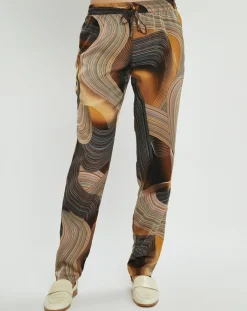Pantalon satiné Store imprimé café