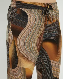 Pantalon satiné Store imprimé café