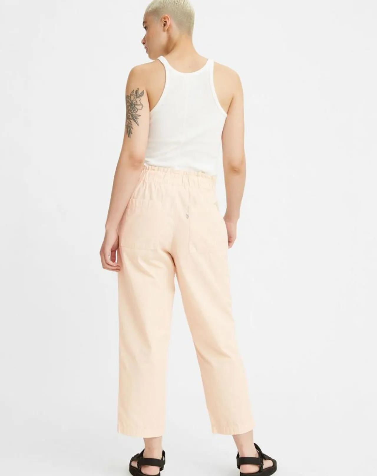 Pantalon Scrunchie rose pâle