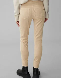 Pantalon slim Albi effet Velours beige