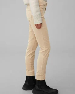 Pantalon slim Albi effet Velours beige