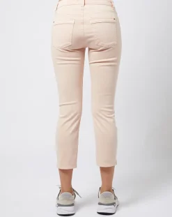 Pantalon Slim en Coton stretch doux beige/pêche