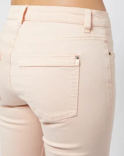 Pantalon Slim en Coton stretch doux beige/pêche