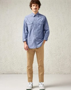 Pantalon slim en Toile de Coton Stanley camel clair