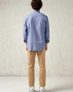 Pantalon slim en Toile de Coton Stanley camel clair