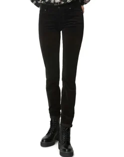 Pantalon slim en Velours lisse Alby noir