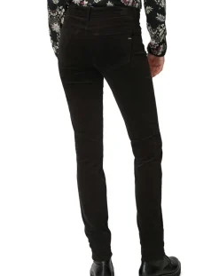 Pantalon slim en Velours lisse Alby noir