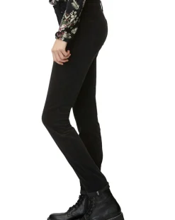 Pantalon slim en Velours lisse Alby noir
