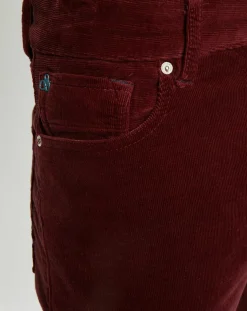 Pantalon Slim Fit en Coton Bio mélangé Velours Milleraies Ralston Corduroy bordeaux