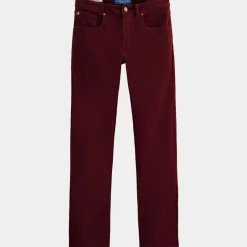 Pantalon Slim Fit en Coton Bio mélangé Velours Milleraies Ralston Corduroy bordeaux