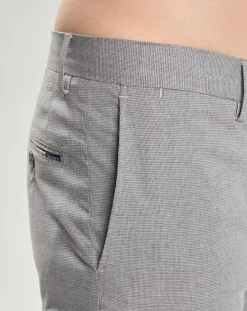 Pantalon Slim Fit imprimé micro Pied de Poule gris