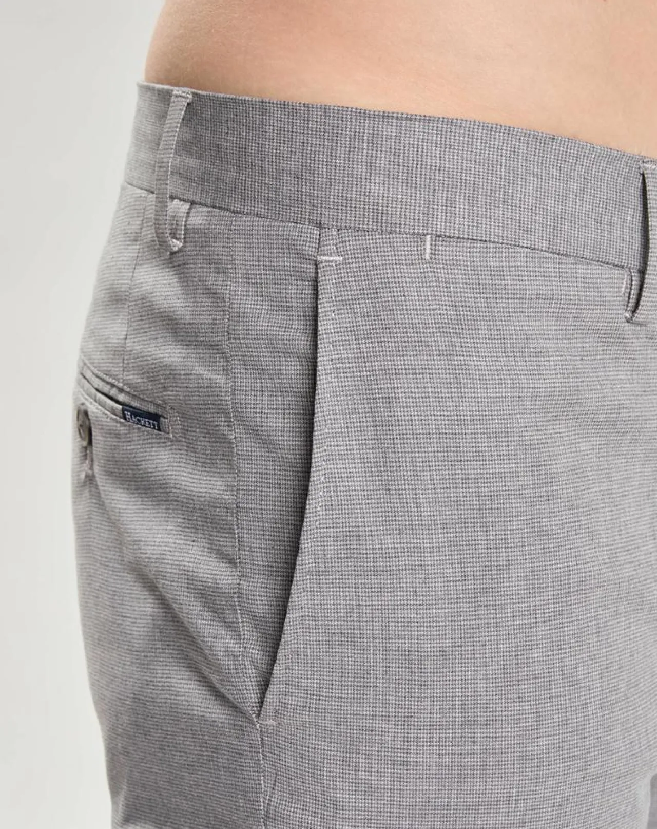 Pantalon Slim Fit imprimé micro Pied de Poule gris
