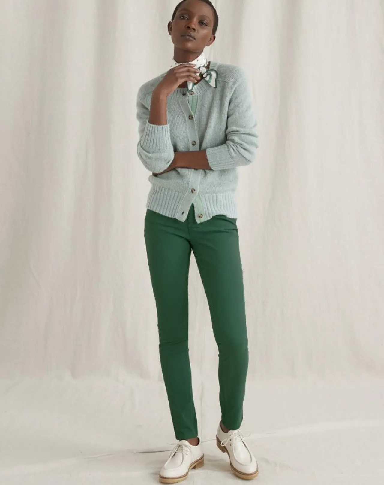 Pantalon slim 7/8ème Sacha vert