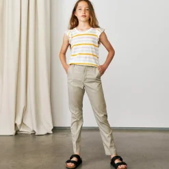 Pantalon slim Pearl en Coton mélangé beige grisé