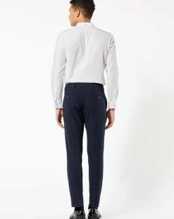 Pantalon Smart 360 Flex Trouser Slim Fit à rayures bleu foncé