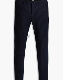 Pantalon Smart 360 Flex Trouser Slim Fit à rayures bleu foncé