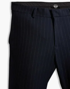Pantalon Smart 360 Flex Trouser Slim Fit à rayures bleu foncé