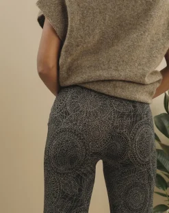 Pantalon Store imprimé rosace noir