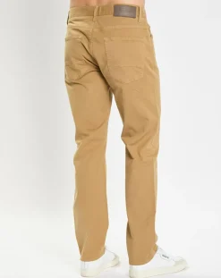 Pantalon stretch droit 5 poches beige