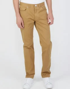 Pantalon stretch droit 5 poches beige