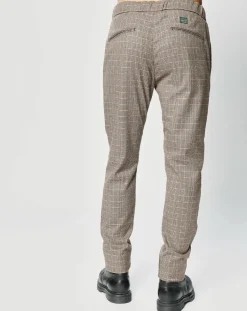 Pantalon Tailorded imprimé pied-de-poule marron