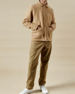 Pantalon Theo fines rayures maize