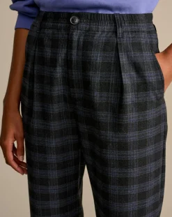 Pantalon Villa à carreaux gris foncé