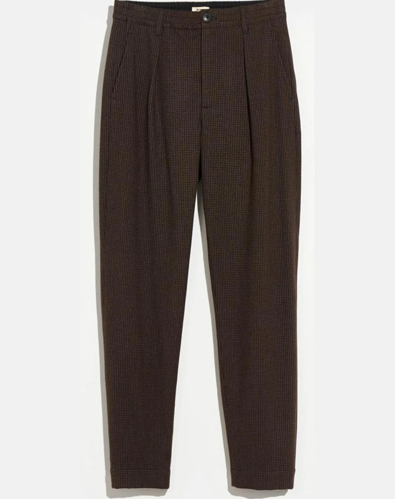 Pantalon Villa imprimé vichy marron